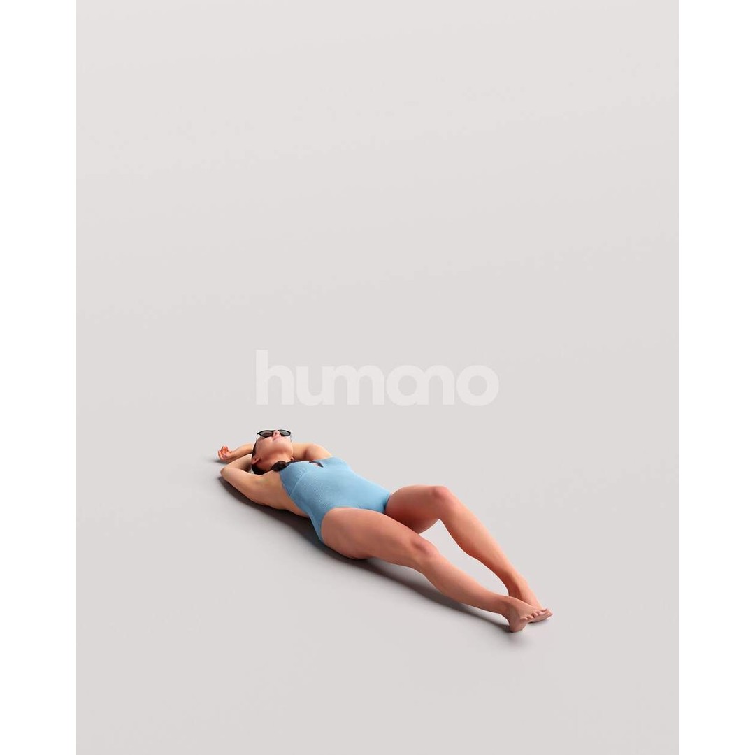 Beautiful Woman 3D Model – Realistic Posed Character in Swimsuit