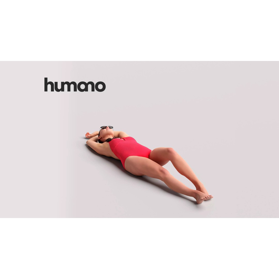 Beautiful Woman 3D Model – Realistic Posed Character in Swimsuit - View 2