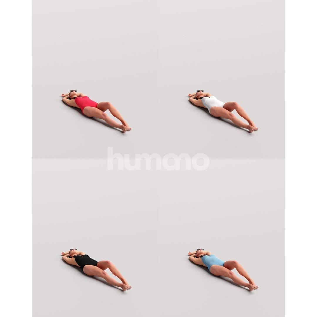Beautiful Woman 3D Model – Realistic Posed Character in Swimsuit - View 3