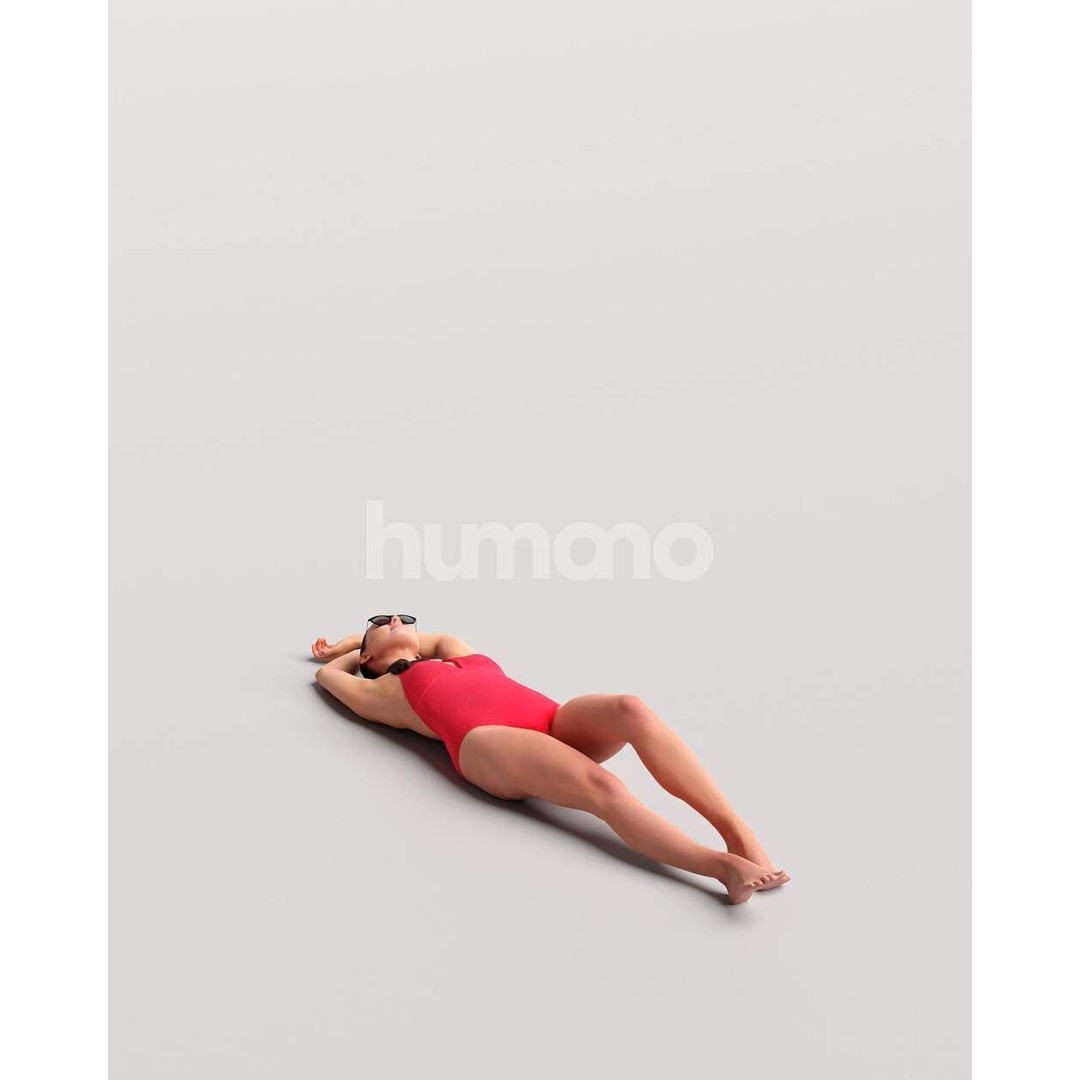 Beautiful Woman 3D Model – Realistic Posed Character in Swimsuit - View 5