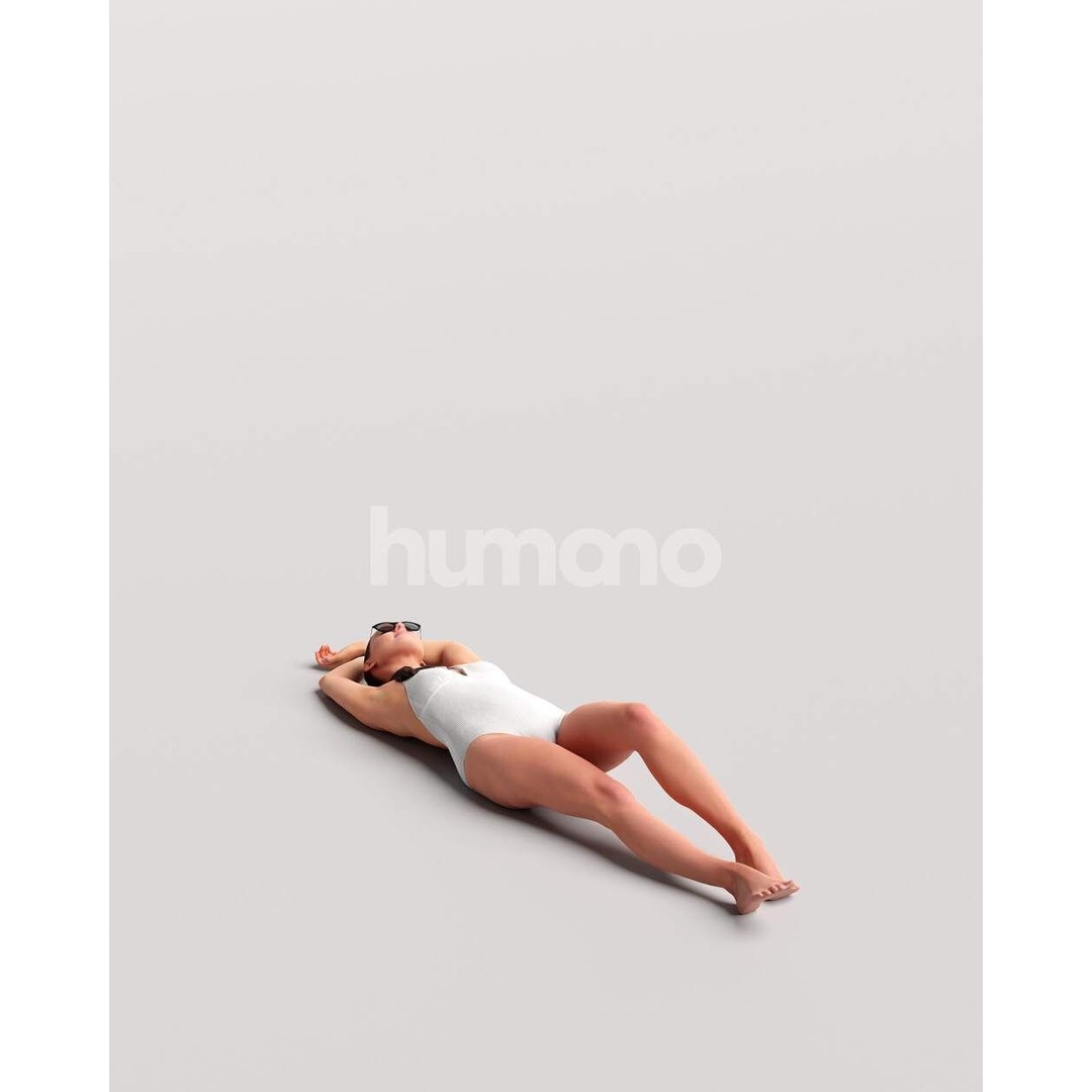 Beautiful Woman 3D Model – Realistic Posed Character in Swimsuit - View 9