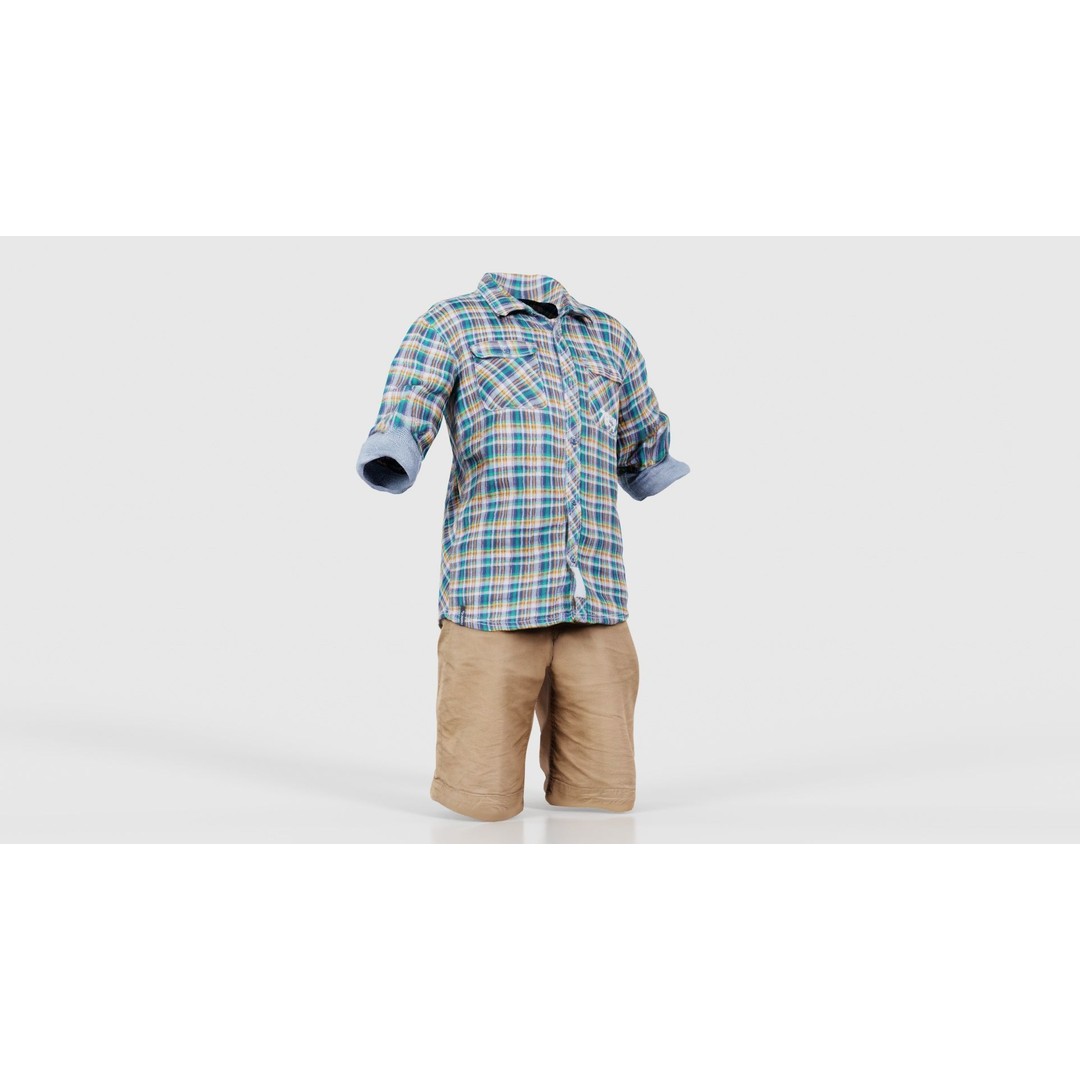 Kid 7 3D Model – Low Poly Character with Clothing, FBX, Blender - View 18