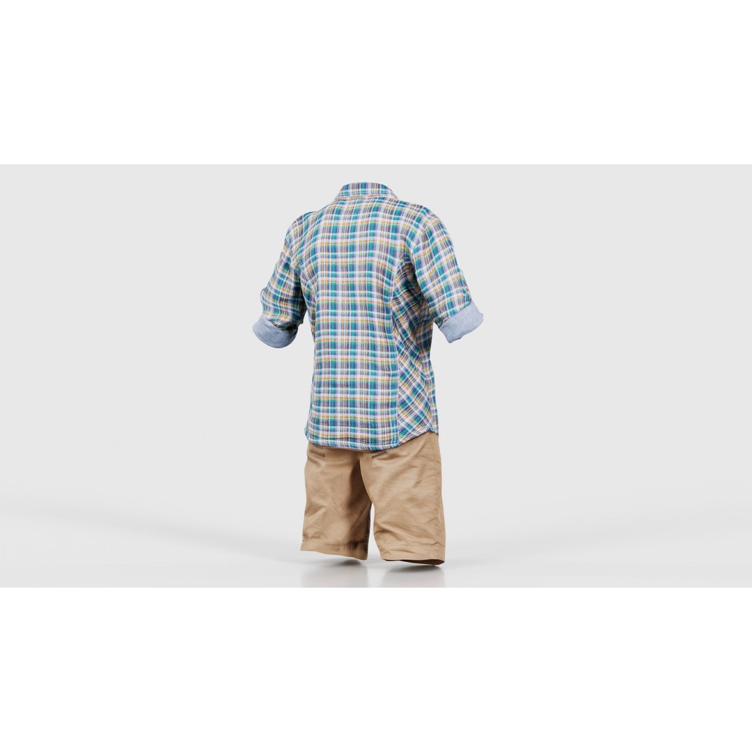 Kid 7 3D Model – Low Poly Character with Clothing, FBX, Blender - View 22