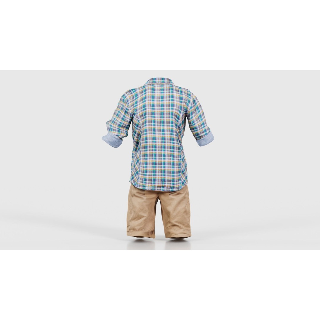 Kid 7 3D Model – Low Poly Character with Clothing, FBX, Blender - View 23