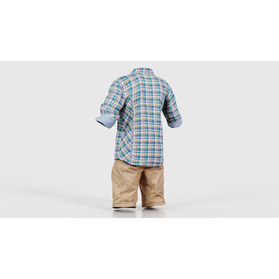 Kid 7 3D Model – Low Poly Character with Clothing, FBX, Blender - View 24