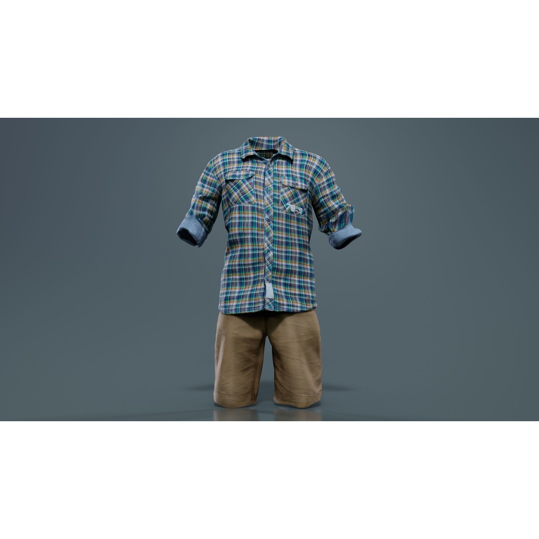 Kid 7 3D Model – Low Poly Character with Clothing, FBX, Blender - View 3