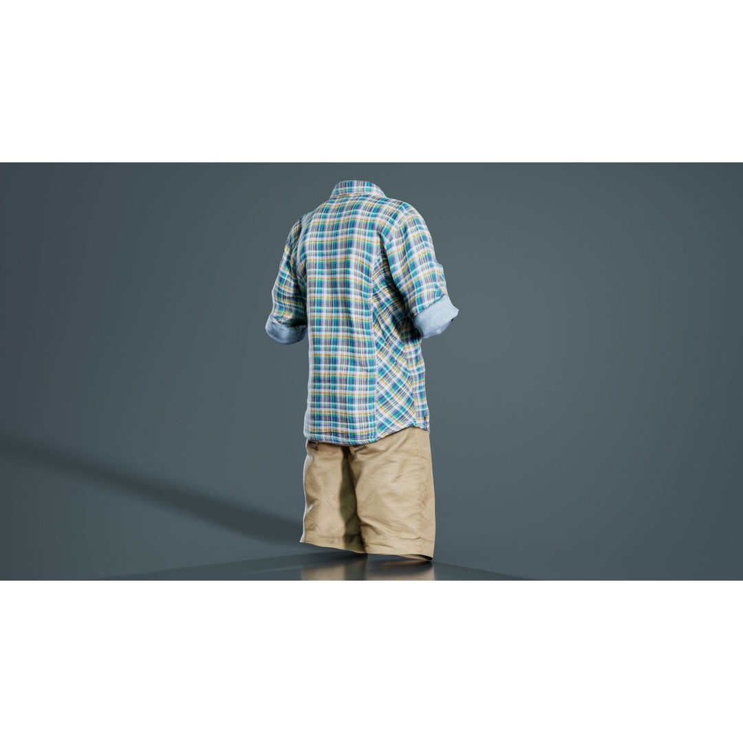 Kid 7 3D Model – Low Poly Character with Clothing, FBX, Blender - View 4