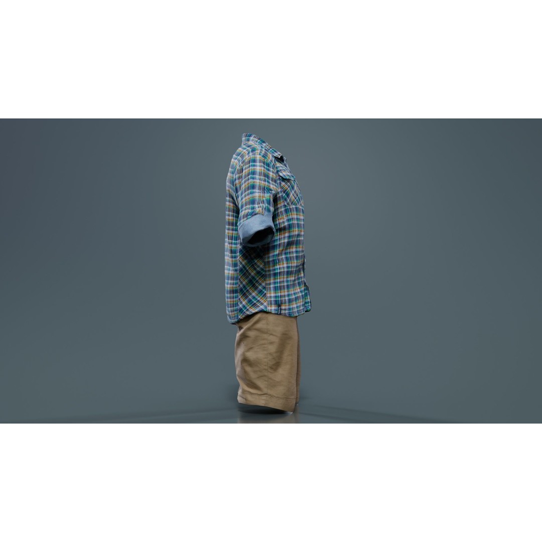 Kid 7 3D Model – Low Poly Character with Clothing, FBX, Blender - View 7