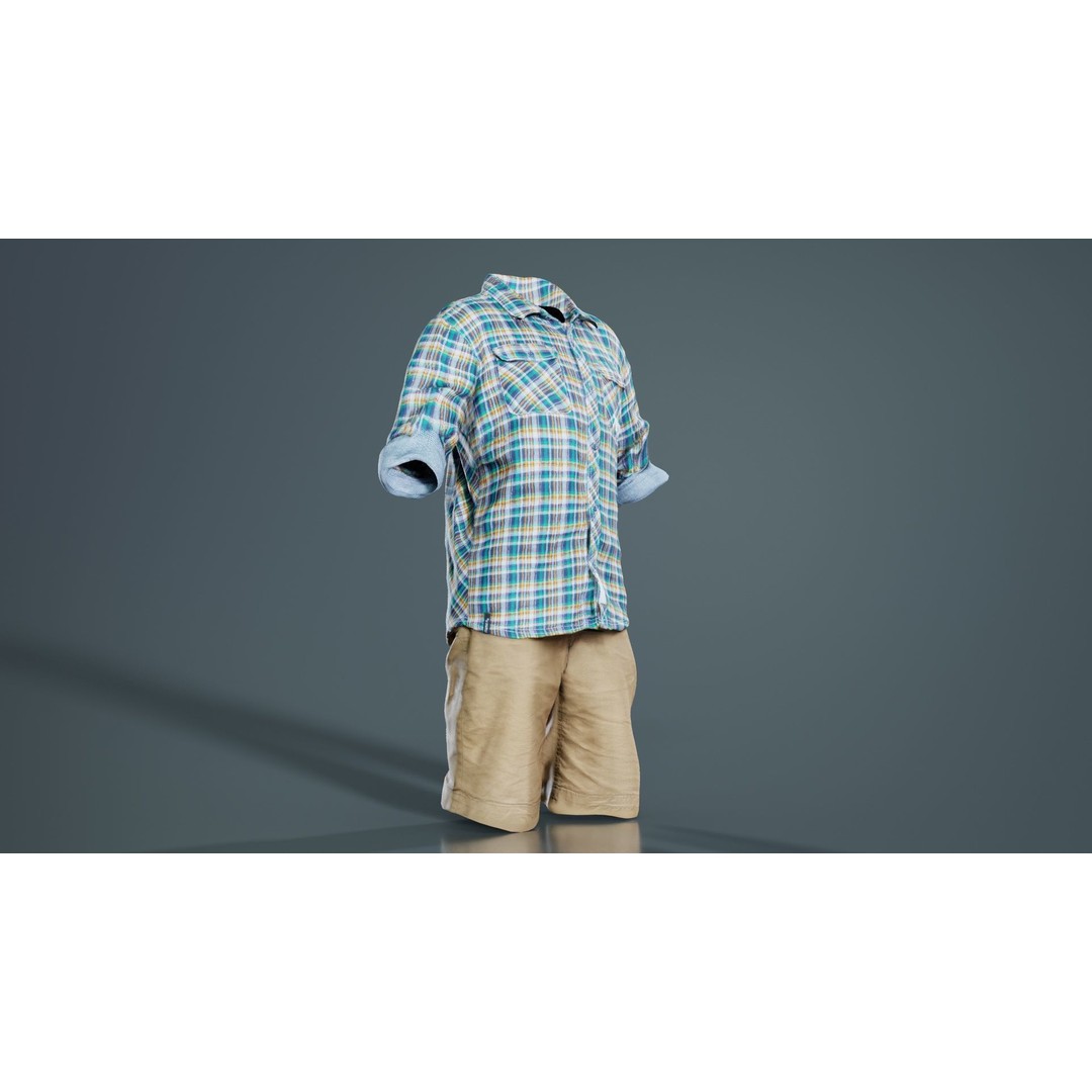 Kid 7 3D Model – Low Poly Character with Clothing, FBX, Blender - View 9