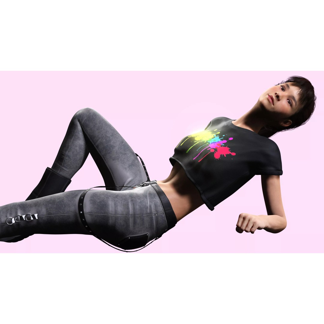 Realistic Young Japanese Woman 3D Model – Rigged Low-Poly Game Asset, FBX, Blender - View 11
