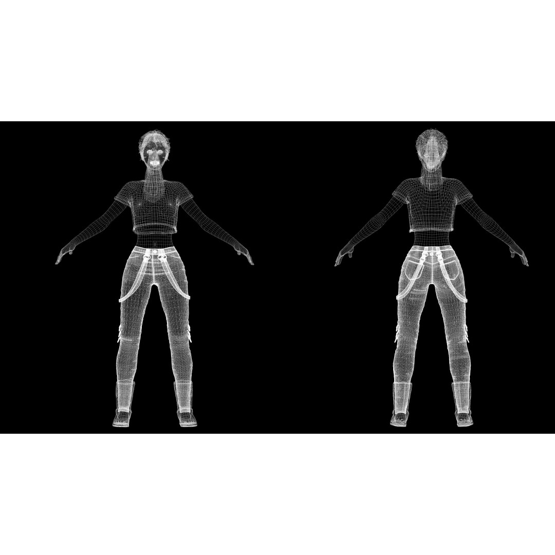 Realistic Young Japanese Woman 3D Model – Rigged Low-Poly Game Asset, FBX, Blender - View 22