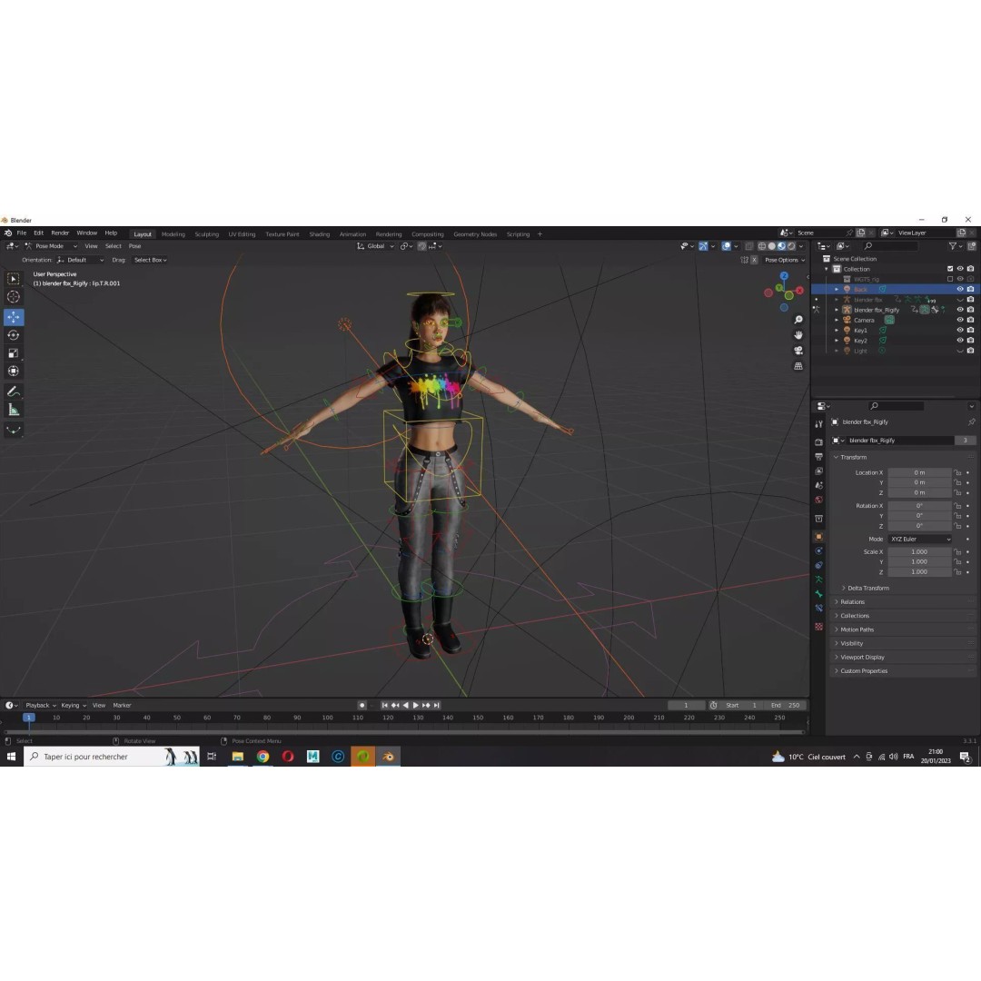 Realistic Young Japanese Woman 3D Model – Rigged Low-Poly Game Asset, FBX, Blender - View 23