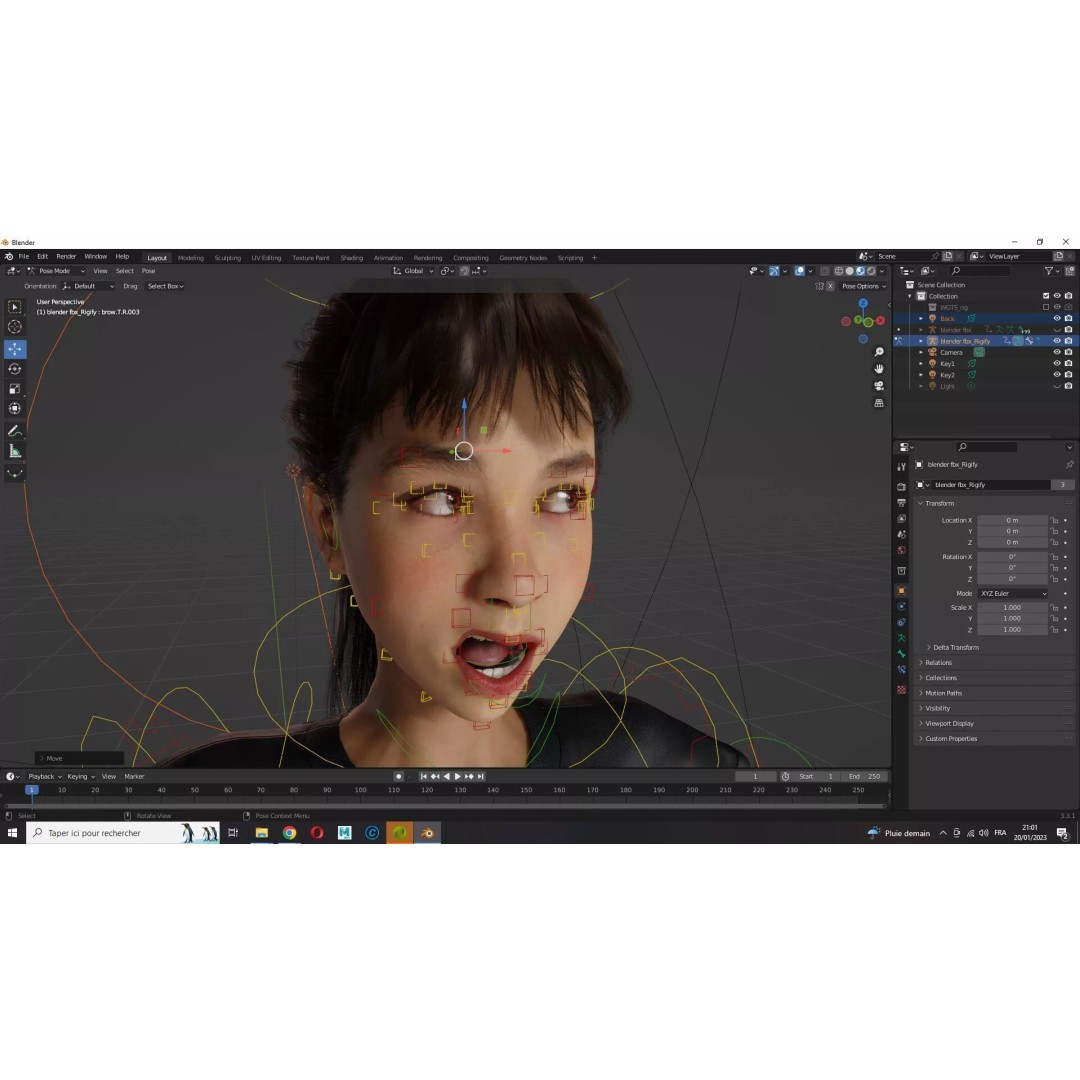 Realistic Young Japanese Woman 3D Model – Rigged Low-Poly Game Asset, FBX, Blender - View 24