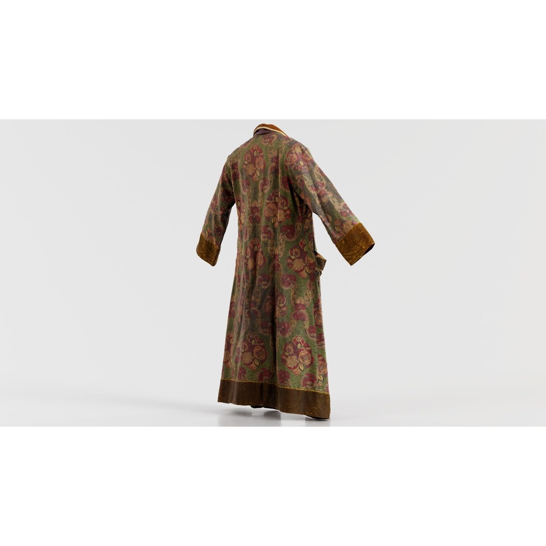 Historic Floral Robe 3D Model – Low Poly Game Asset, FBX, PBR - View 10