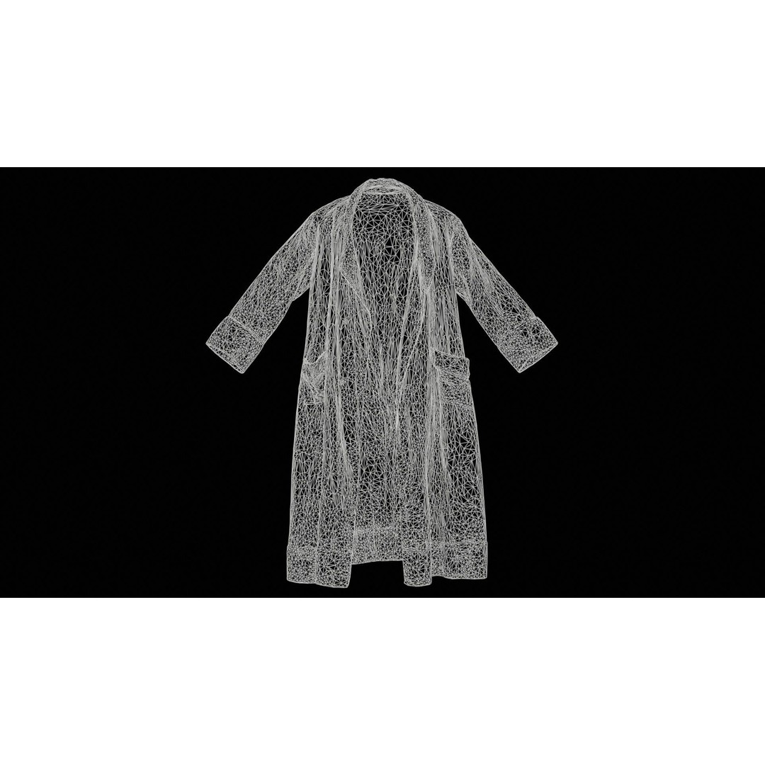 Historic Floral Robe 3D Model – Low Poly Game Asset, FBX, PBR - View 13