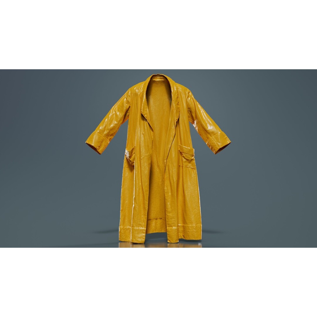 Historic Floral Robe 3D Model – Low Poly Game Asset, FBX, PBR - View 14