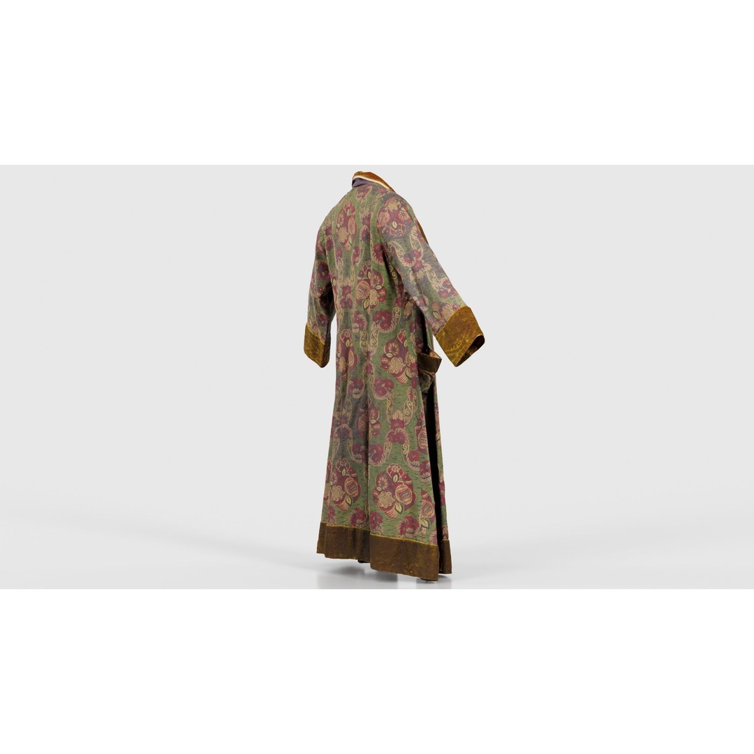 Historic Floral Robe 3D Model – Low Poly Game Asset, FBX, PBR - View 21