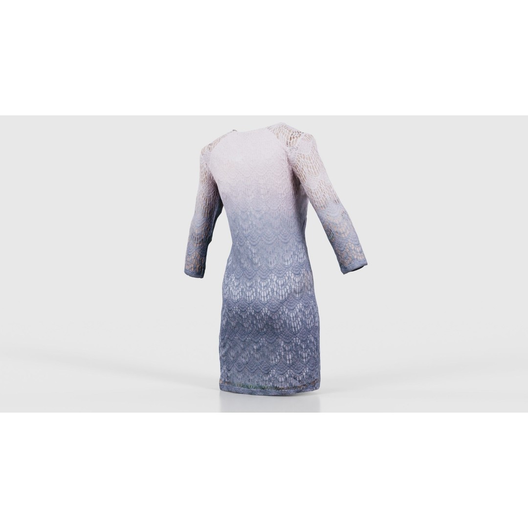 Gradient Pattern Knit Dress 3D Model – Low Poly Game Asset, FBX - View 22