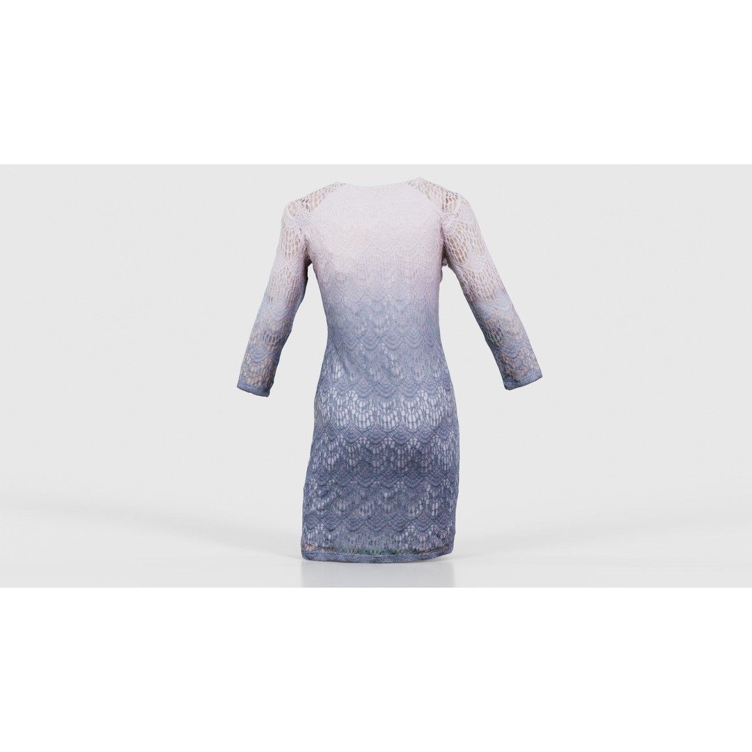 Gradient Pattern Knit Dress 3D Model – Low Poly Game Asset, FBX - View 23