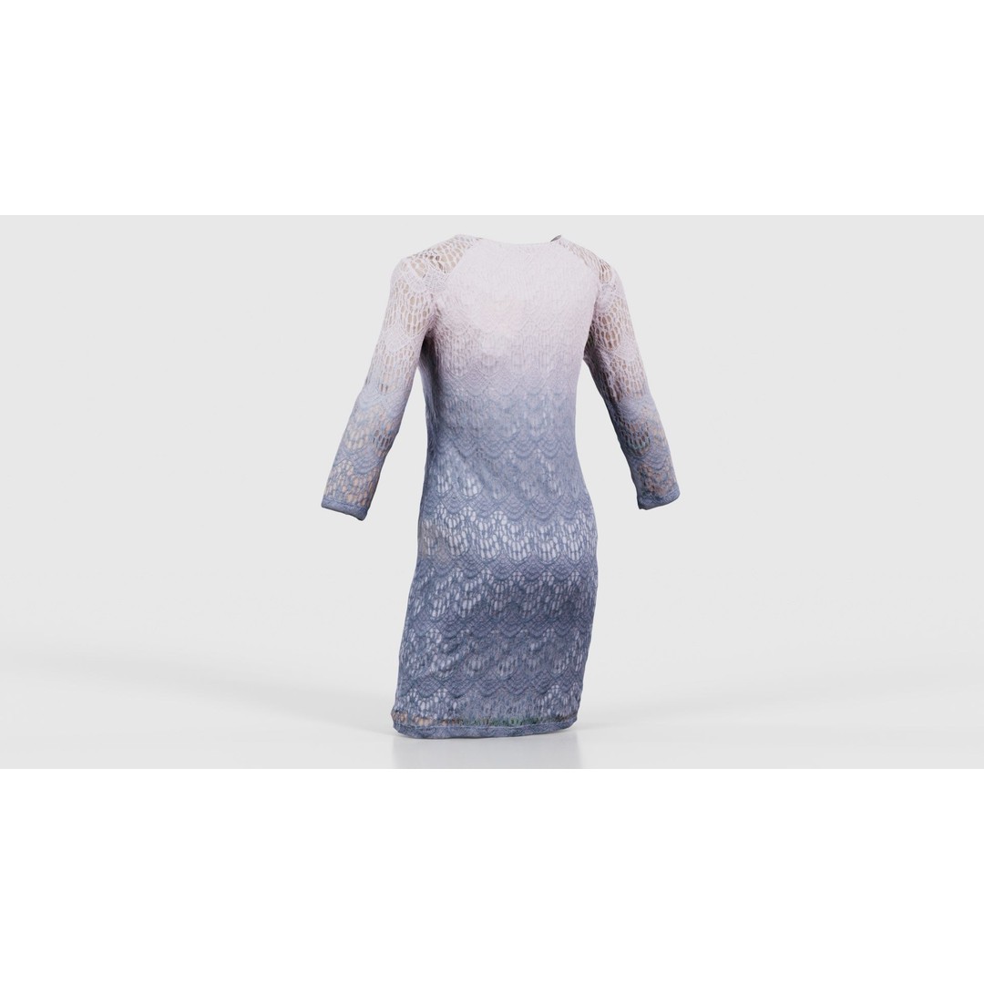 Gradient Pattern Knit Dress 3D Model – Low Poly Game Asset, FBX - View 24