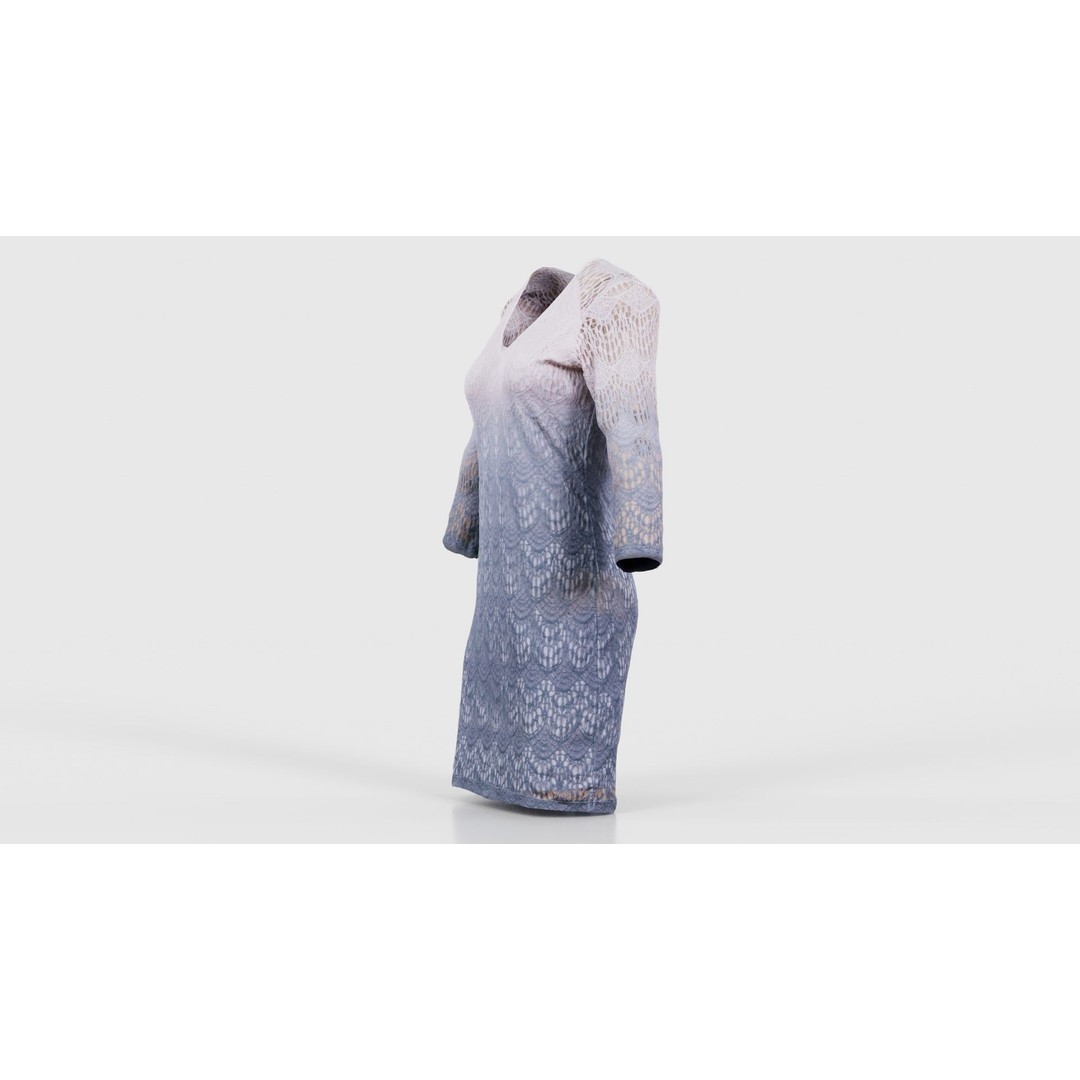 Gradient Pattern Knit Dress 3D Model – Low Poly Game Asset, FBX - View 27