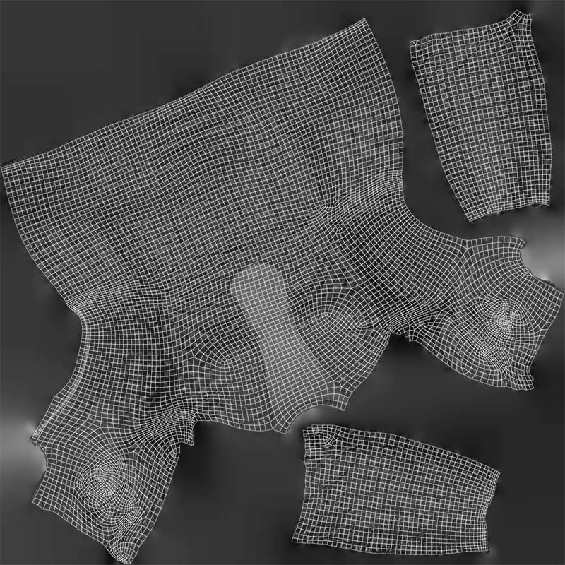 Holographic Dot Dress 3D Model – Low Poly Female Apparel, FBX, OBJ - View 16