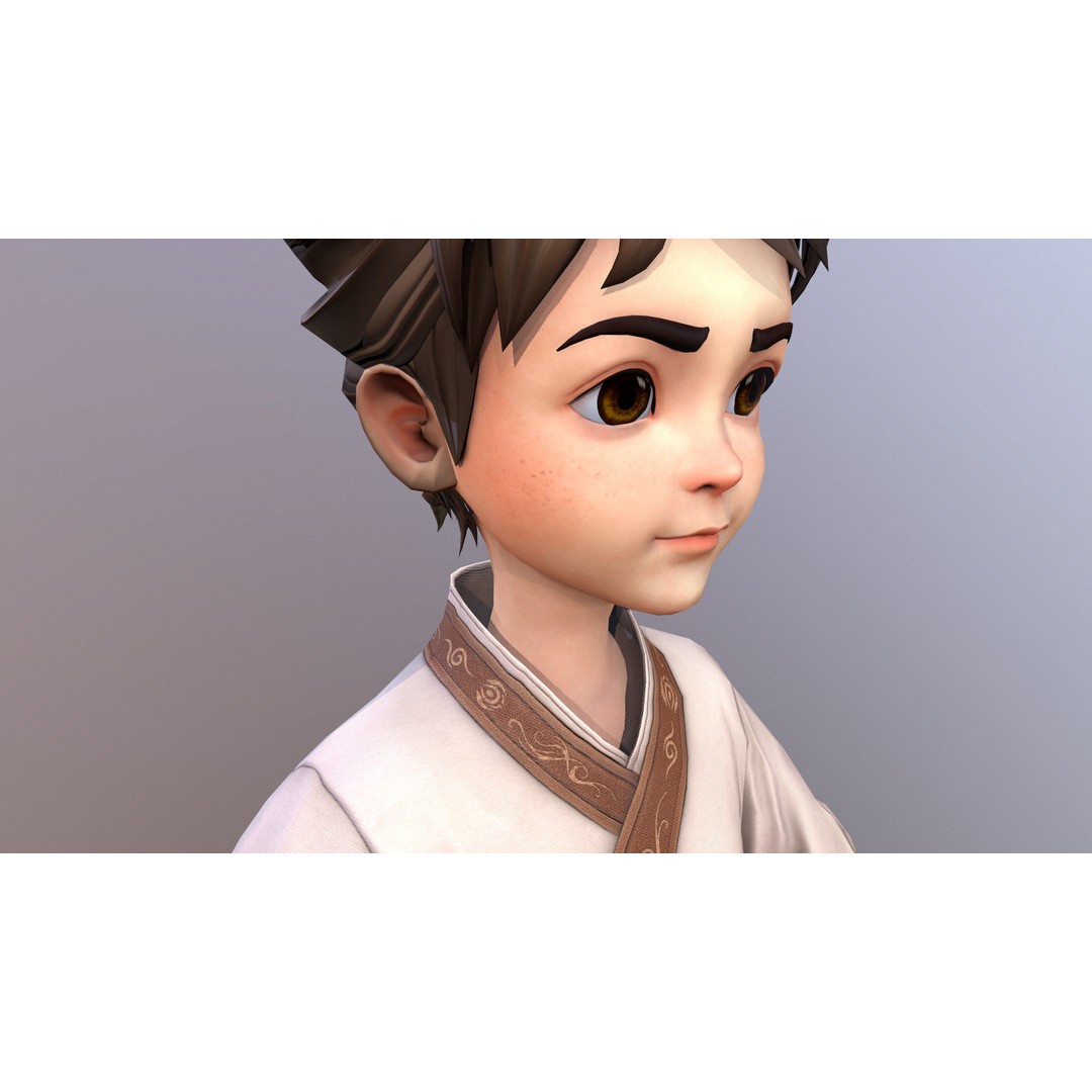 Stylized Boy 3D Model – Low Poly Character Asset, FBX - View 11