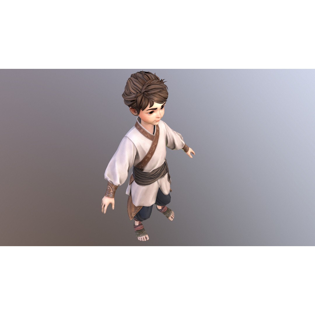 Stylized Boy 3D Model – Low Poly Character Asset, FBX - View 5