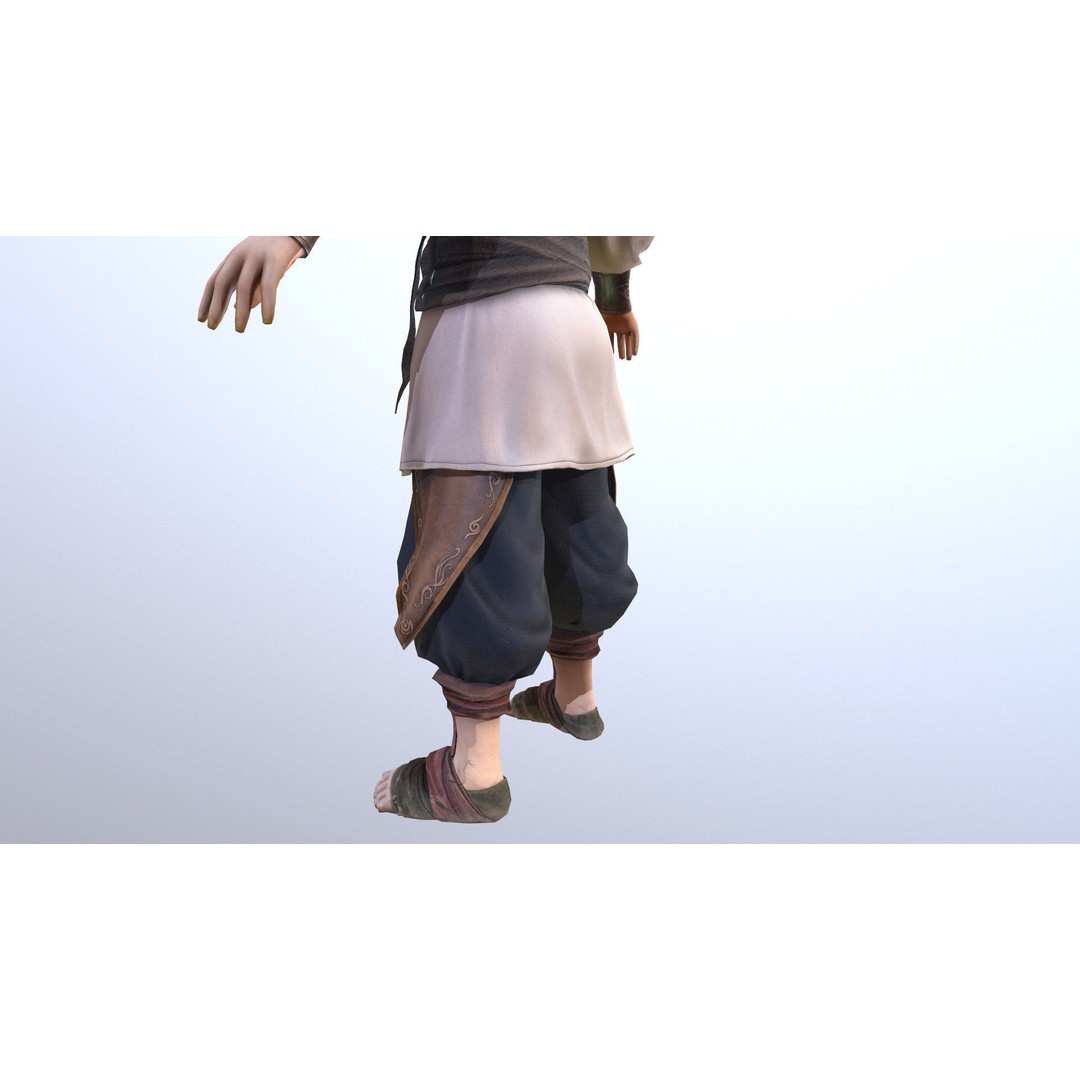Stylized Boy 3D Model – Low Poly Character Asset, FBX - View 8