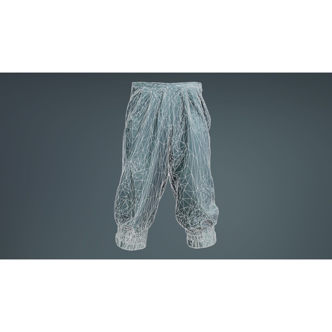 Flower Trousers 3D Model – Low Poly Character Apparel, FBX - View 11
