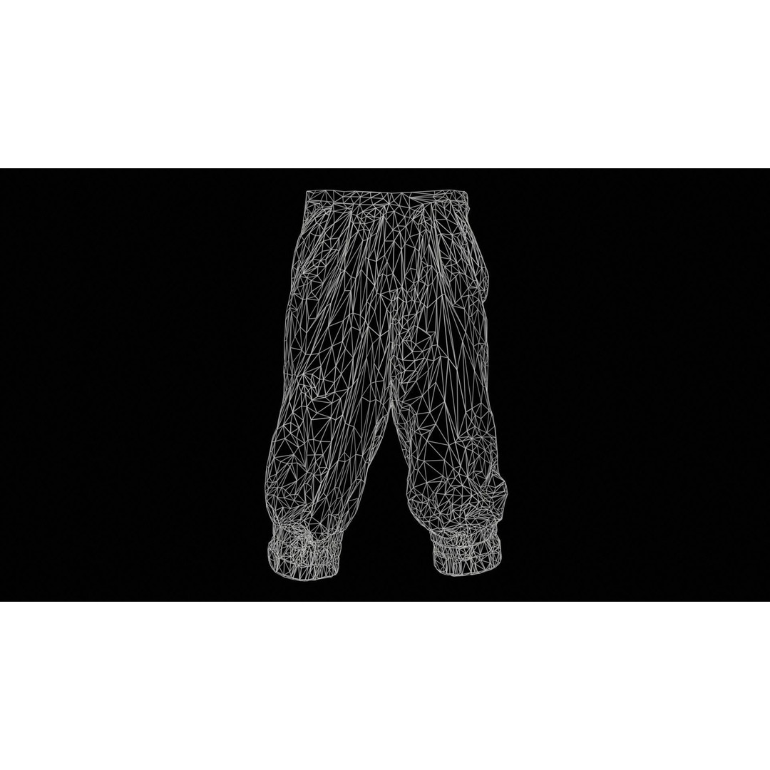 Flower Trousers 3D Model – Low Poly Character Apparel, FBX - View 13