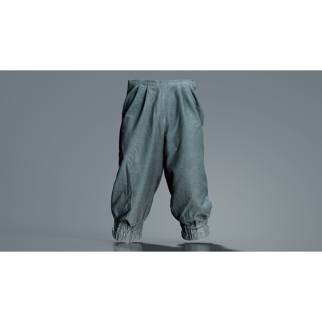 Flower Trousers 3D Model – Low Poly Character Apparel, FBX - View 3