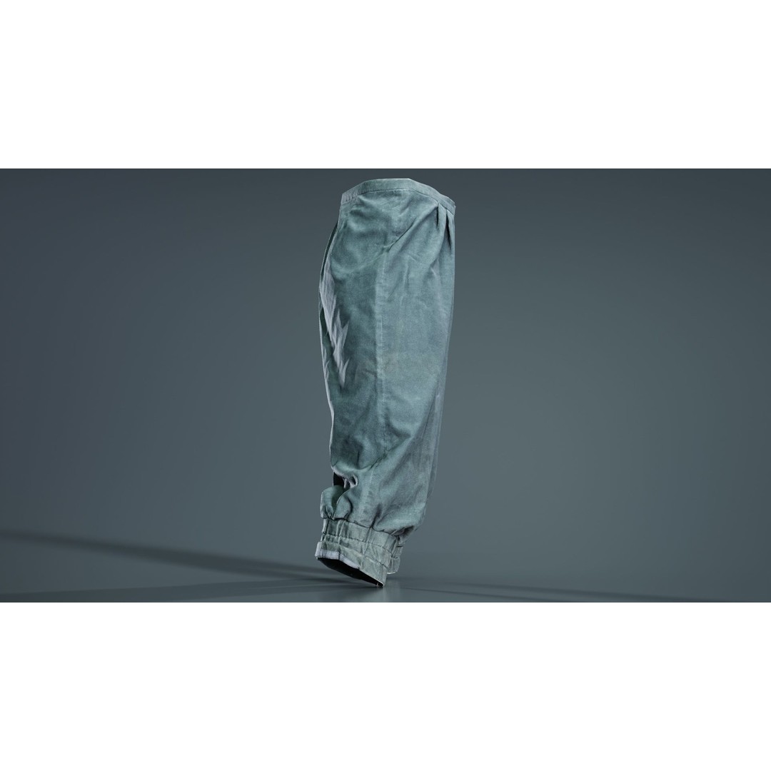 Flower Trousers 3D Model – Low Poly Character Apparel, FBX - View 4