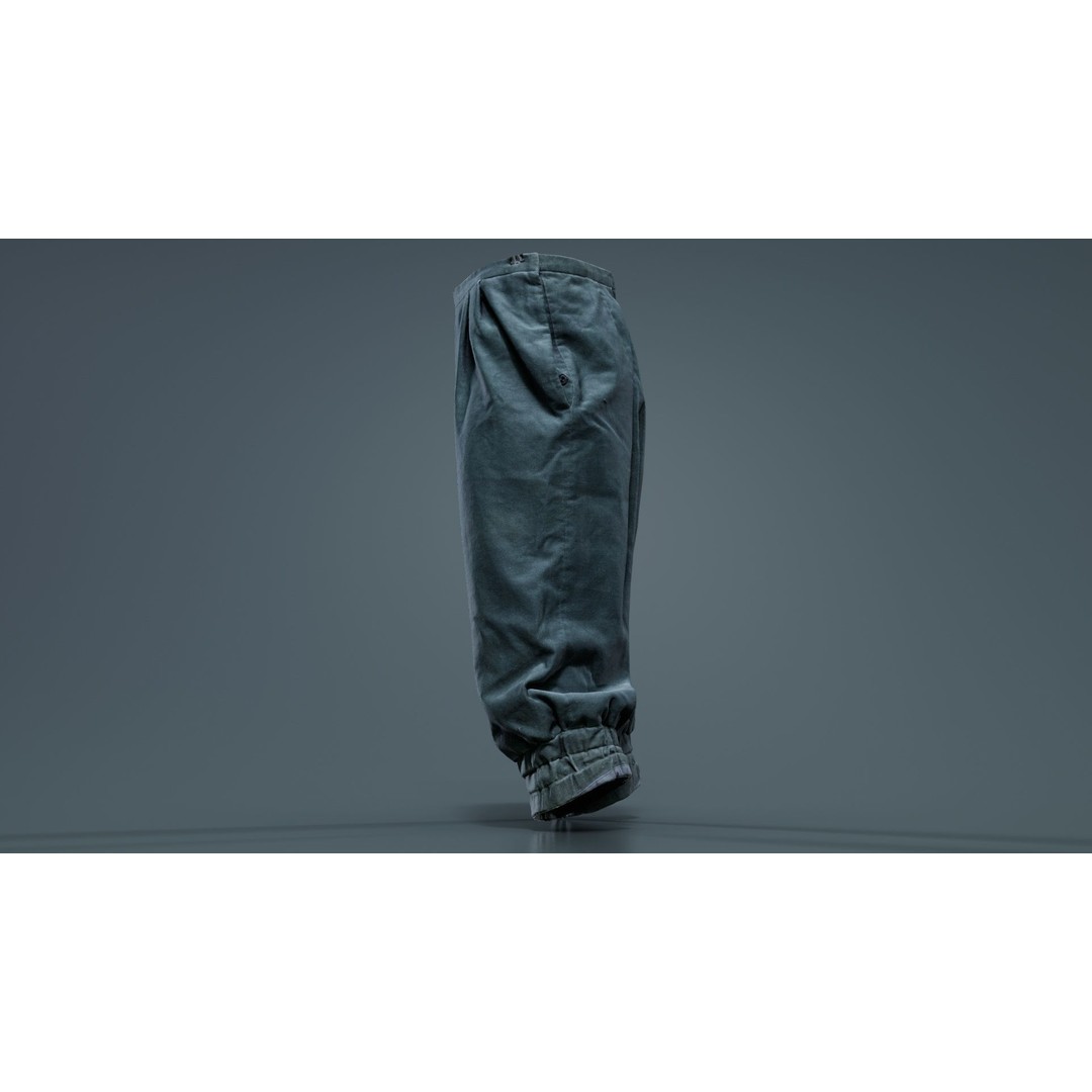 Flower Trousers 3D Model – Low Poly Character Apparel, FBX - View 5