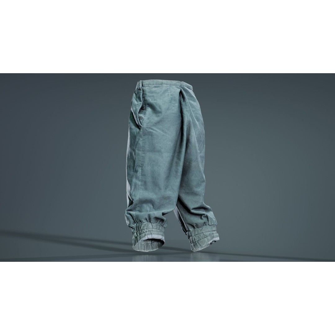 Flower Trousers 3D Model – Low Poly Character Apparel, FBX - View 6