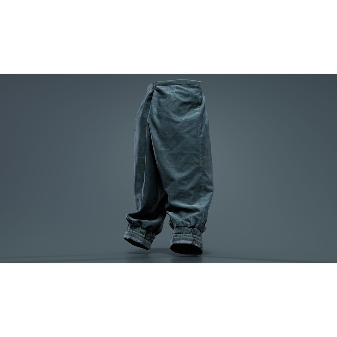 Flower Trousers 3D Model – Low Poly Character Apparel, FBX - View 8