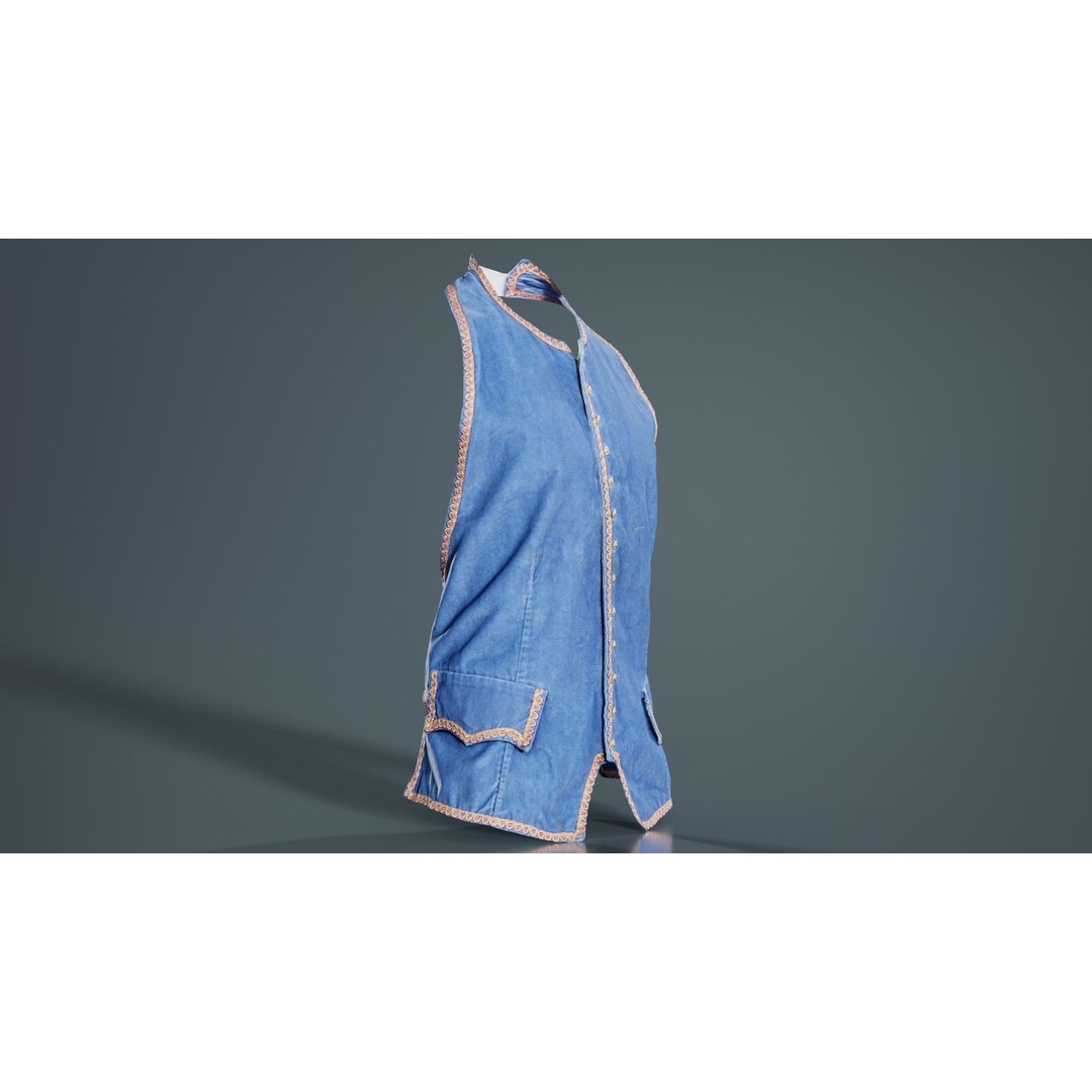 Heaven Vest 3D Model – Low-Poly Clothing Asset, FBX, PBR Textures - View 4