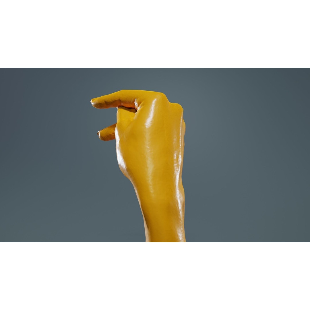 Woman Hand Sign Alphabet P 3D Model – Low Poly Character Asset, FBX - View 15