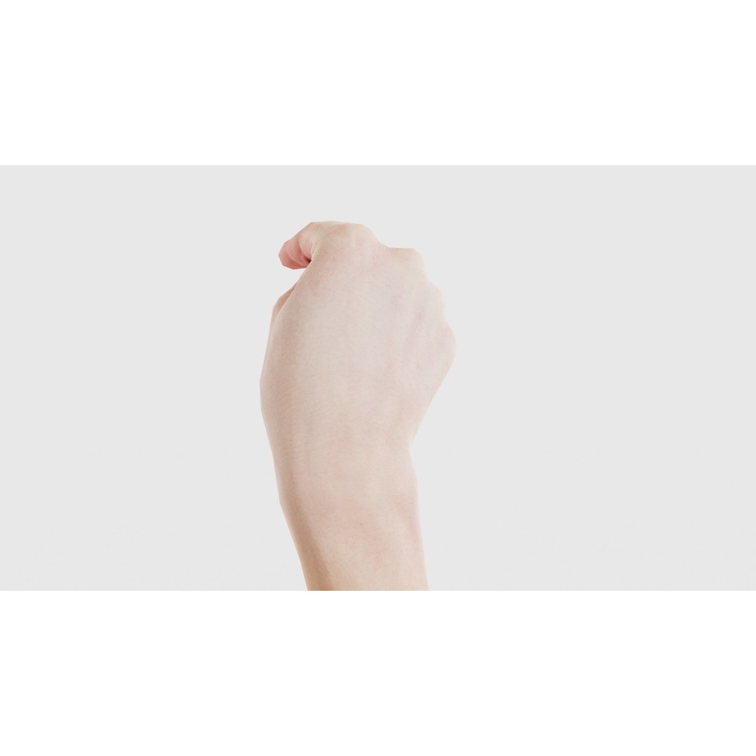 Woman Hand Sign Alphabet P 3D Model – Low Poly Character Asset, FBX - View 22