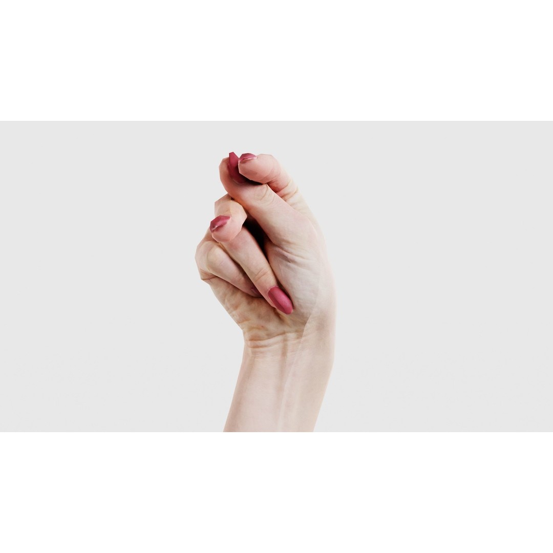 Woman Hand Sign Alphabet P 3D Model – Low Poly Character Asset, FBX - View 27