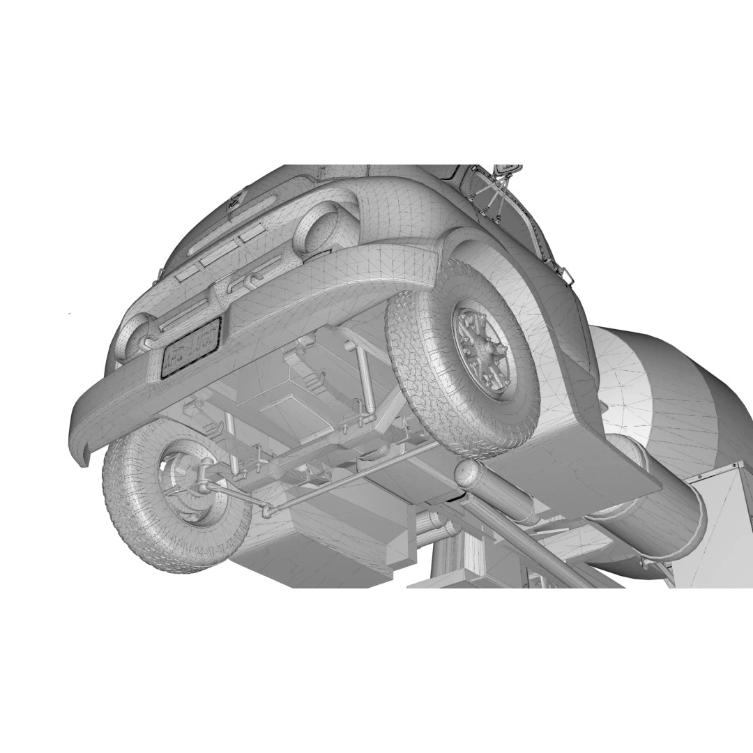 Vintage COE Tandem Axle Cement Mixer Truck 3D Model – Game Ready Asset, FBX, OBJ - View 24