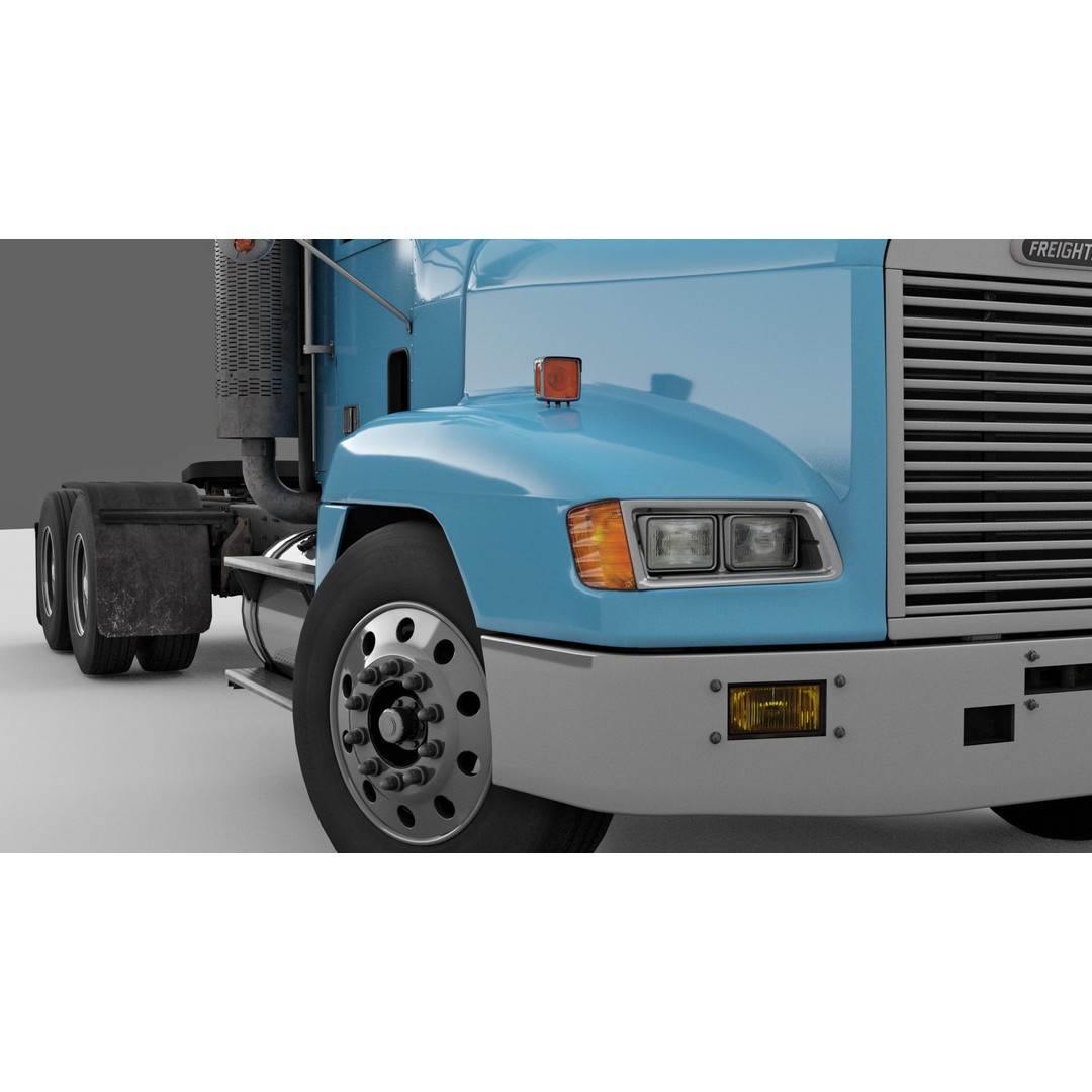 Freightliner FLD Semi Truck 3D Model – Game Ready Low Poly Vehicle, FBX - View 10