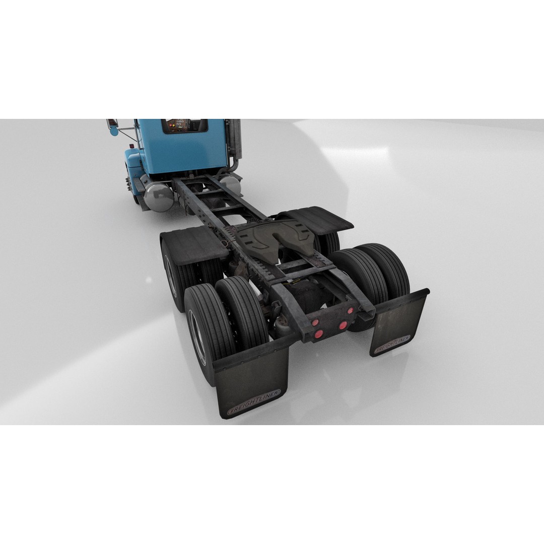 Freightliner FLD Semi Truck 3D Model – Game Ready Low Poly Vehicle, FBX - View 11