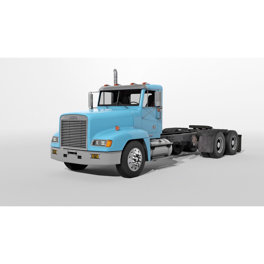Freightliner FLD Semi Truck 3D Model – Game Ready Low Poly Vehicle, FBX - View 13