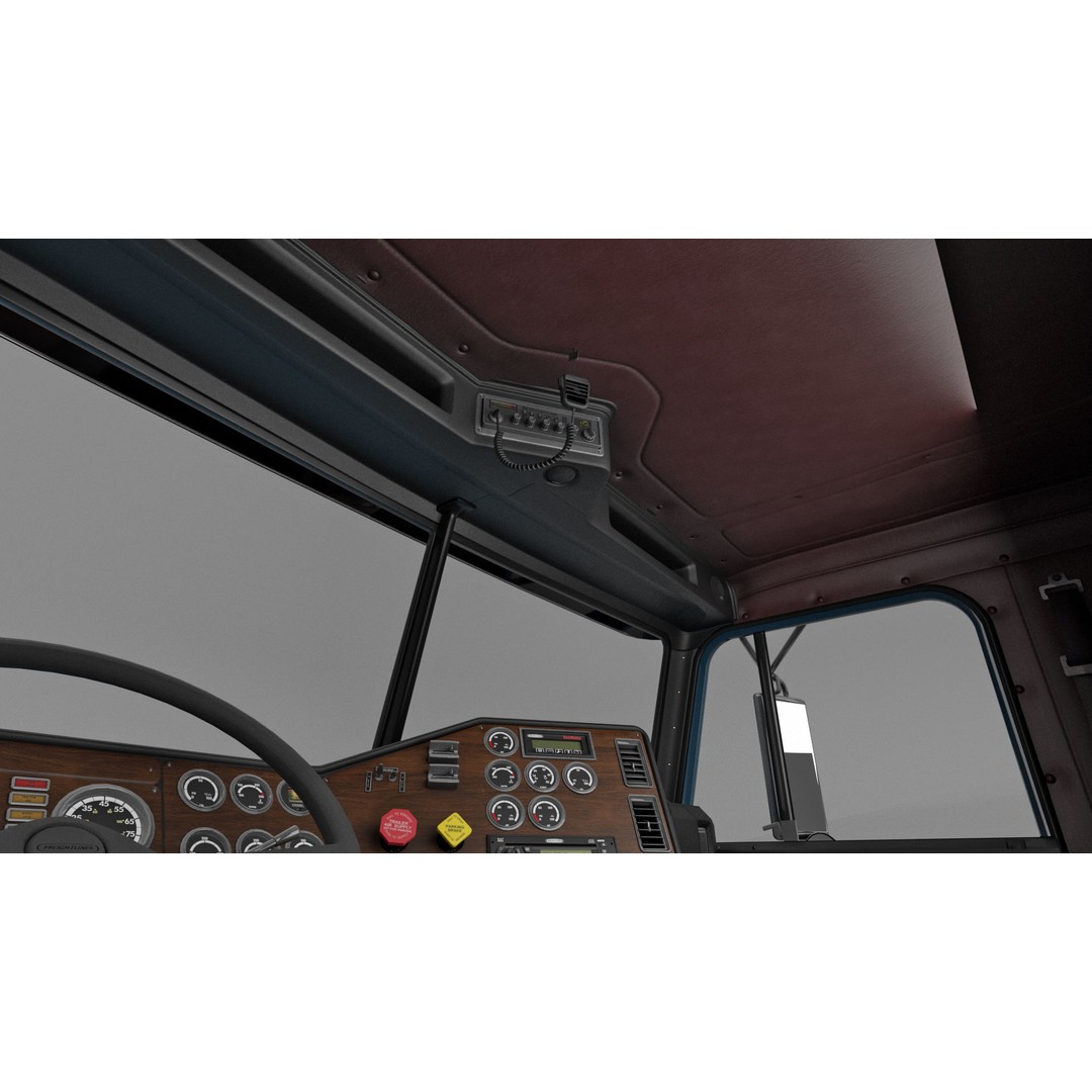 Freightliner FLD Semi Truck 3D Model – Game Ready Low Poly Vehicle, FBX - View 14