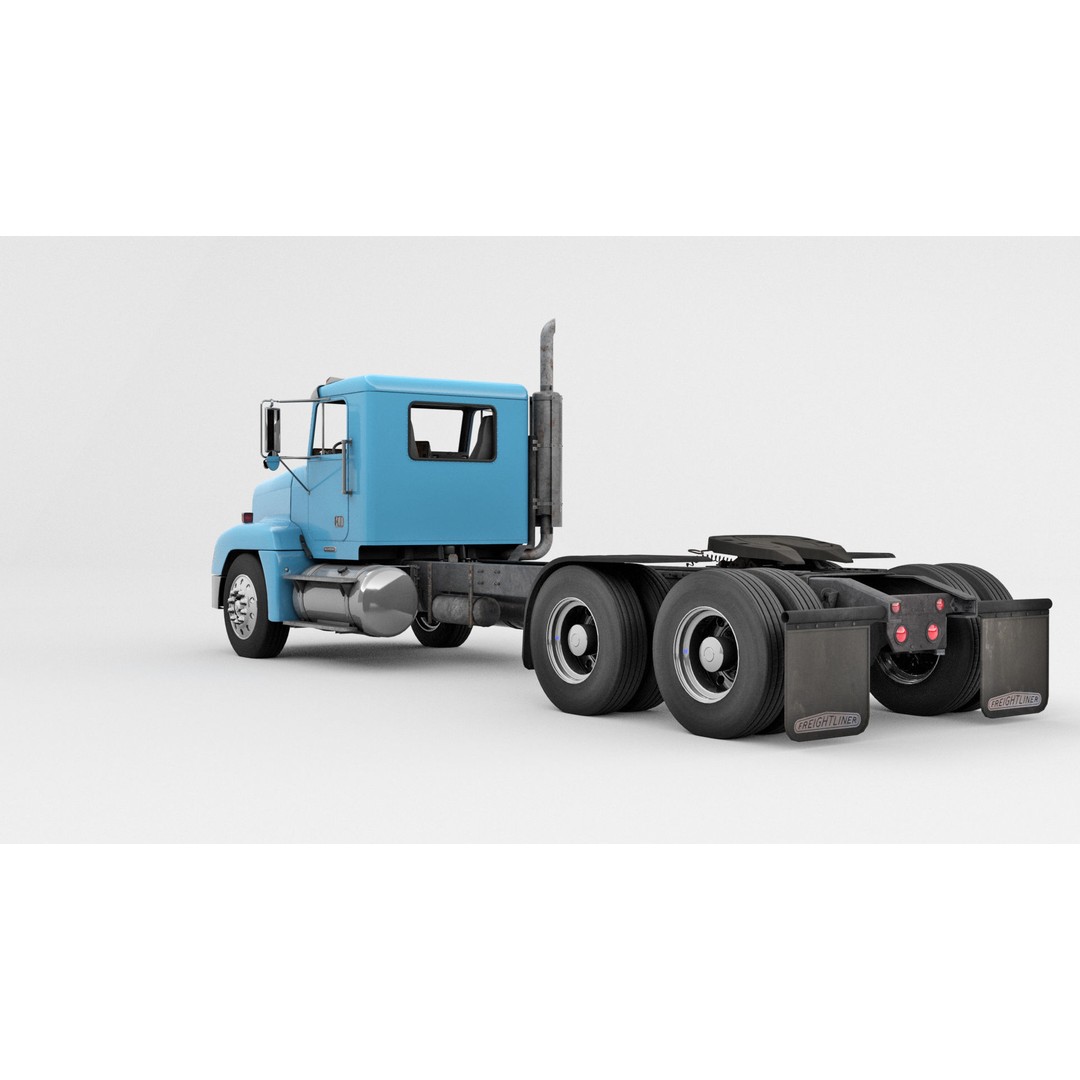 Freightliner FLD Semi Truck 3D Model – Game Ready Low Poly Vehicle, FBX - View 15