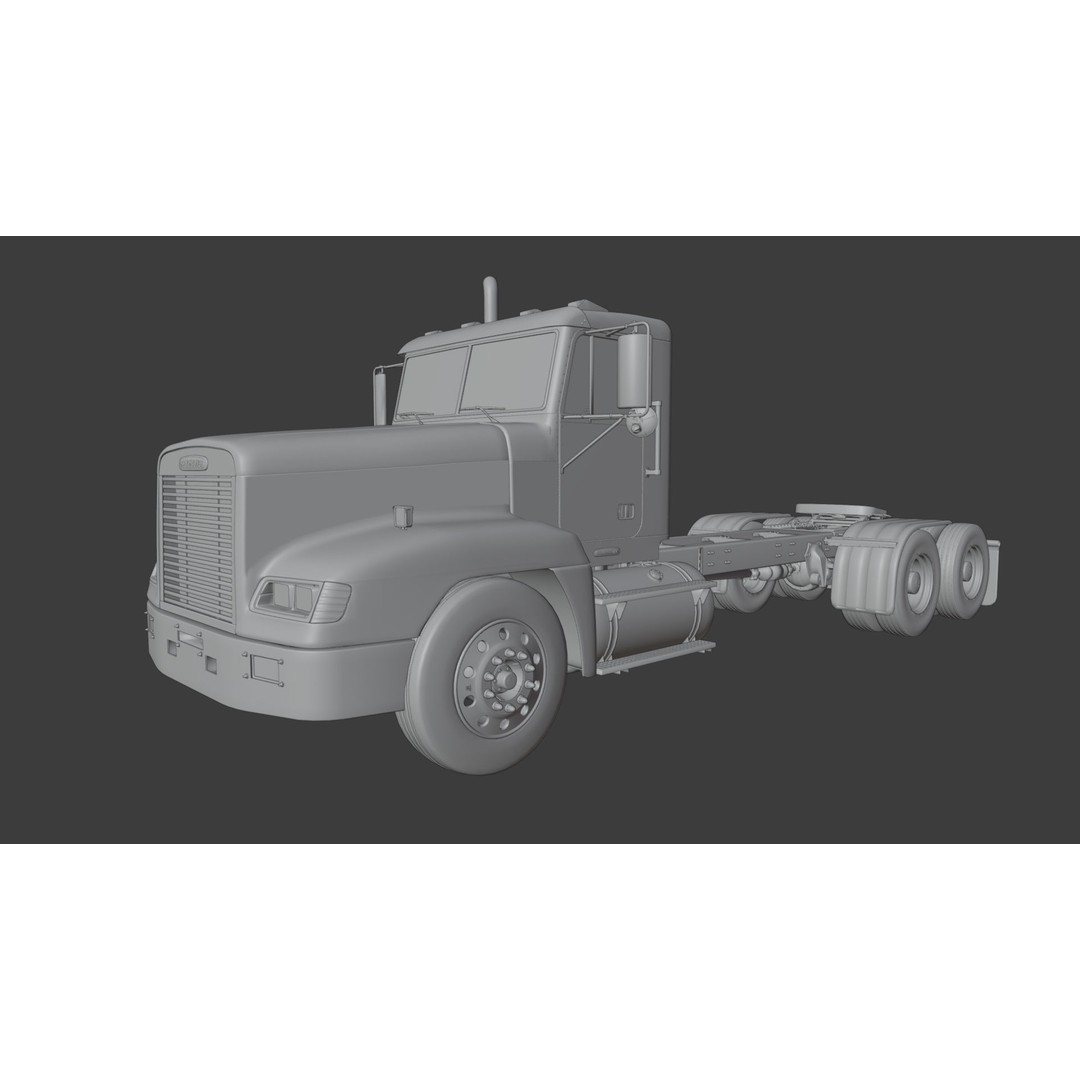 Freightliner FLD Semi Truck 3D Model – Game Ready Low Poly Vehicle, FBX - View 18