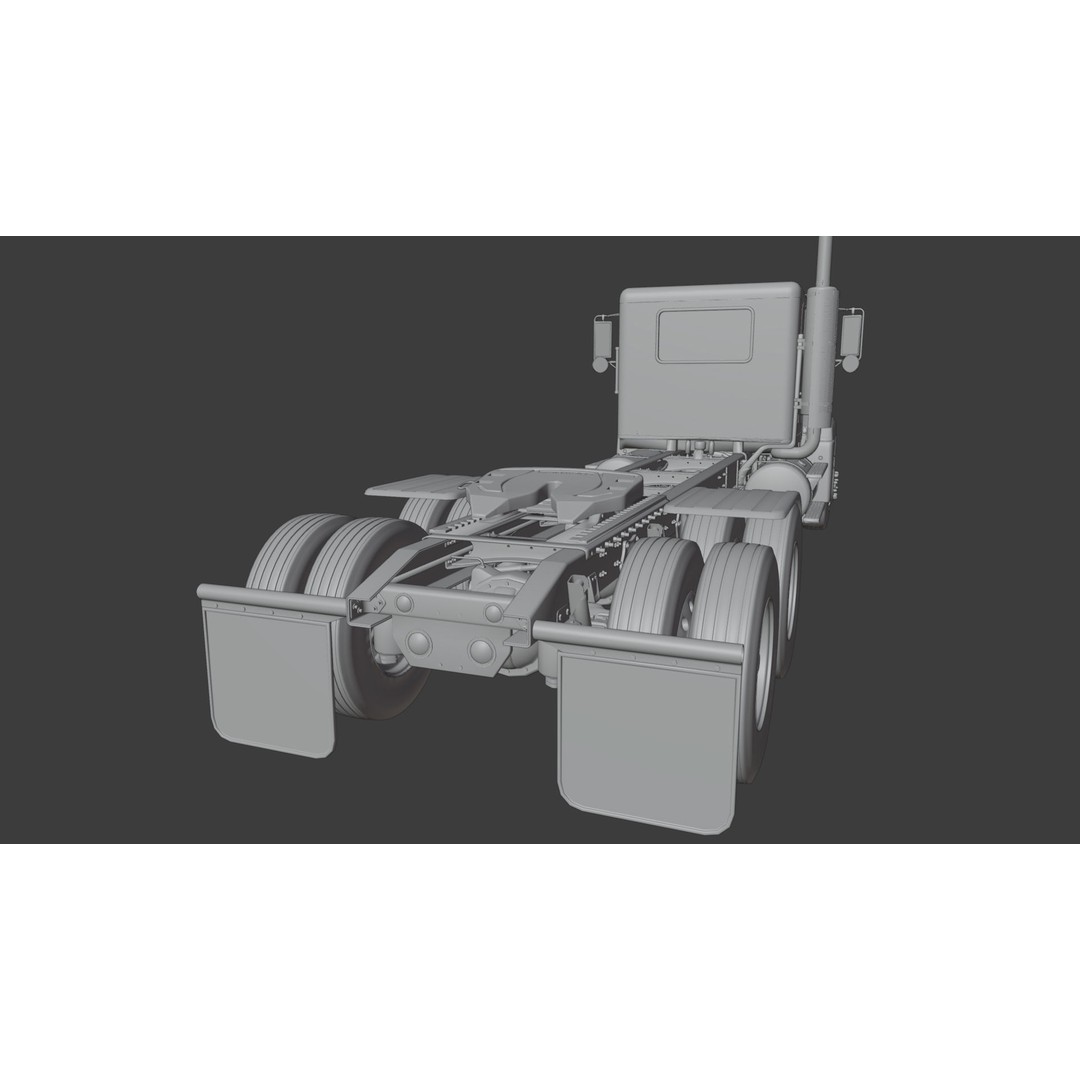 Freightliner FLD Semi Truck 3D Model – Game Ready Low Poly Vehicle, FBX - View 19