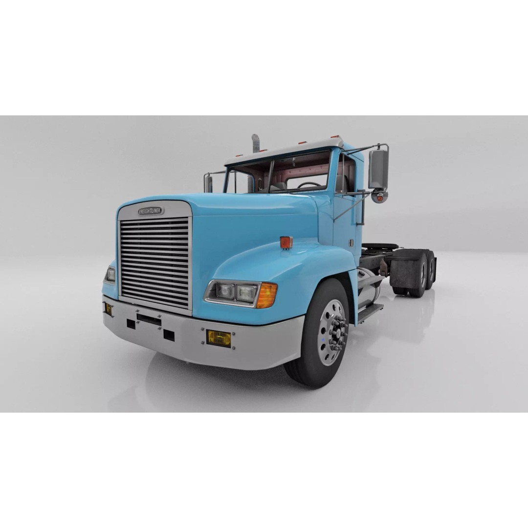Freightliner FLD Semi Truck 3D Model – Game Ready Low Poly Vehicle, FBX - View 2