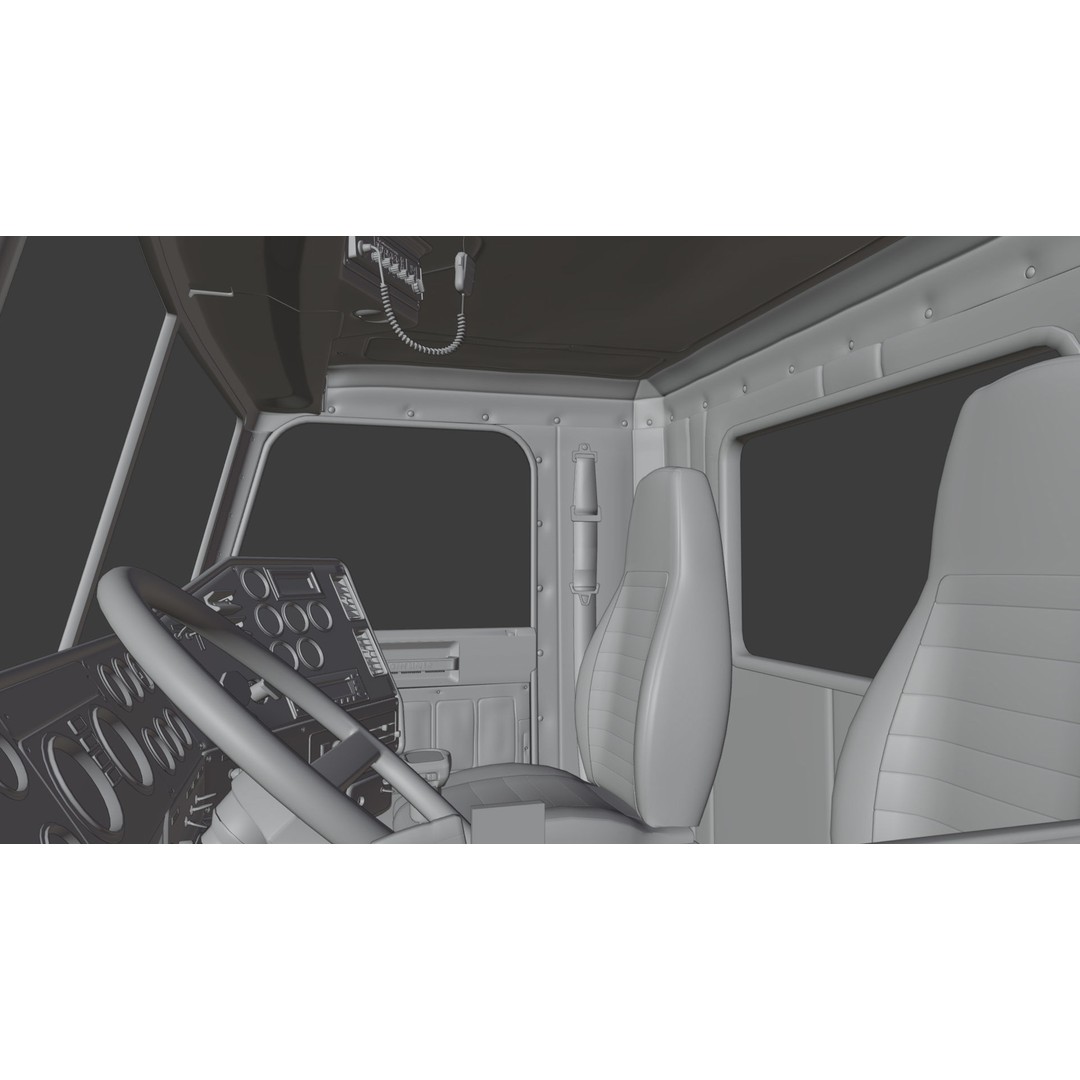 Freightliner FLD Semi Truck 3D Model – Game Ready Low Poly Vehicle, FBX - View 21